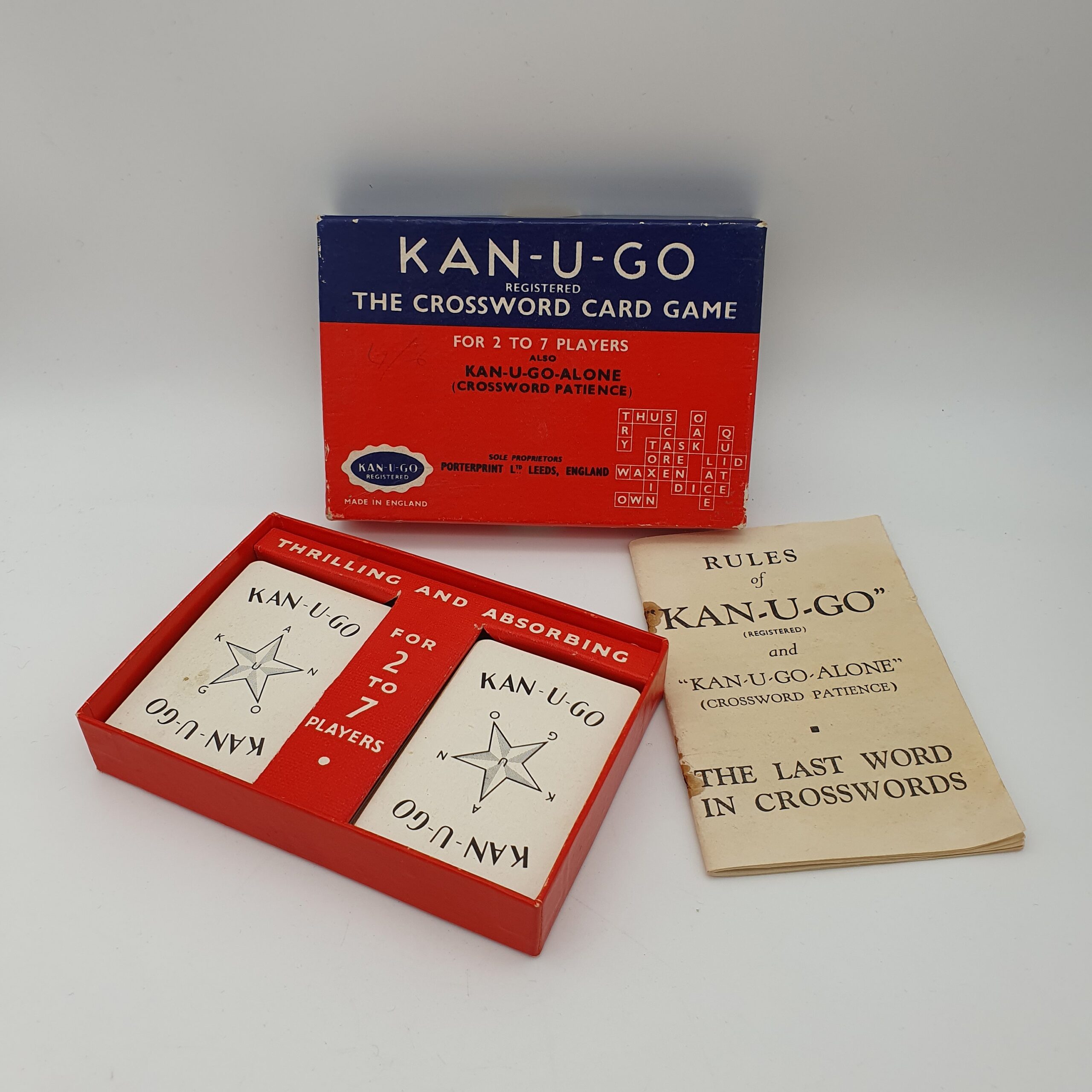 Vintage Card Game Kan u go Crossword Game Etsy