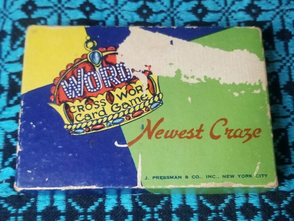 Vintage J Pressman Card Game Wordy Crossword Newest Craze 1930s EBay