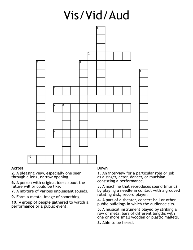 Narrow Opening Crossword