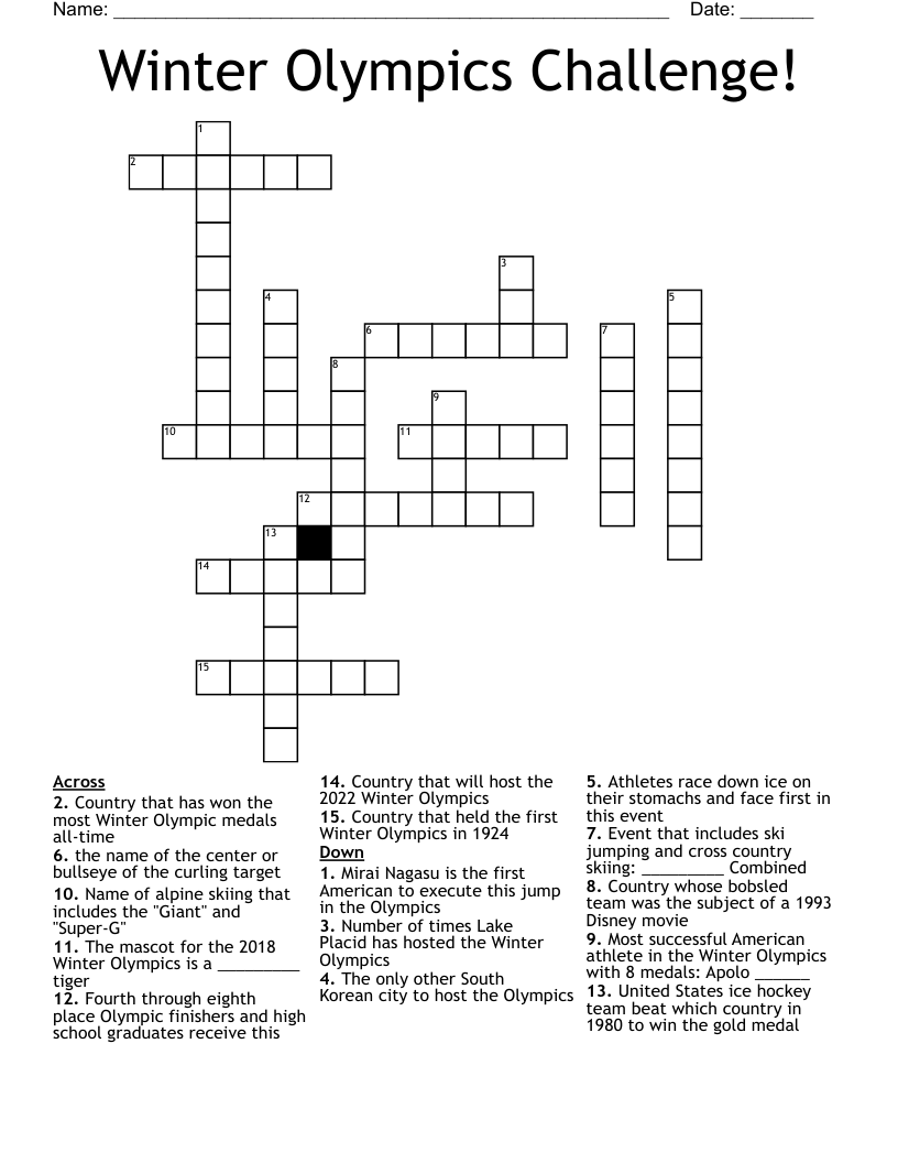 Alpine Event Crossword
