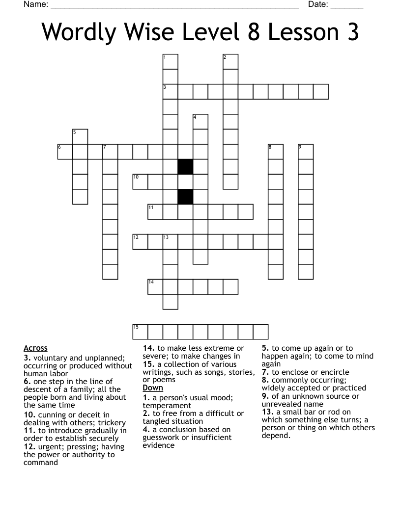 Happen Again Crossword